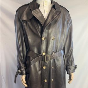 Vintage Ian Mankin designed leather trench made in UK